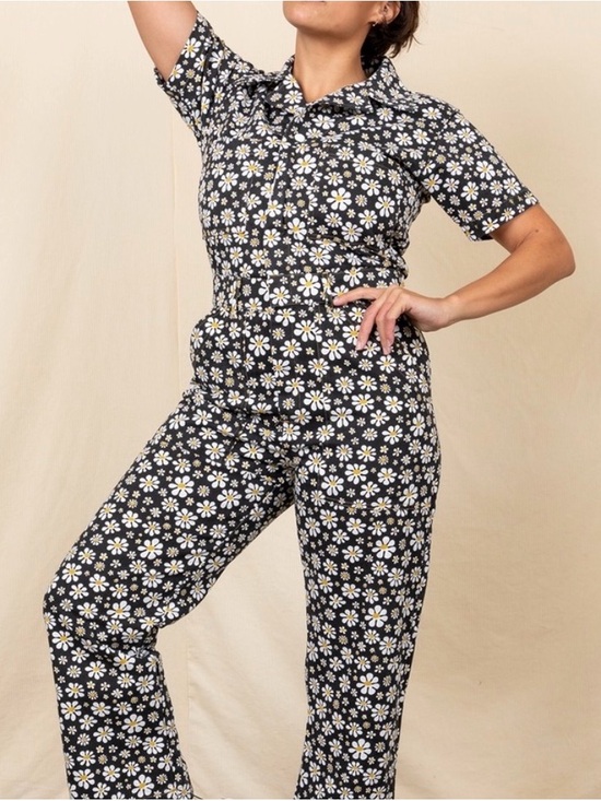 Big Bud Press Pants - Big Bud Press Lazy Daisy Short-Sleeve Jumpsuit size M